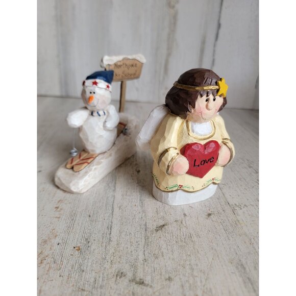 Cannon falls Eddie Walker Angel cherub snowman ski Xmas set - Picture 2 of 4